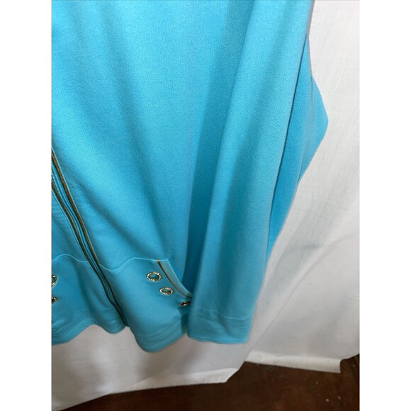 Quacker Factory Fashion Running Jacket Women's Size Medium Baby Blue Zip Front - Picture 7 of 12